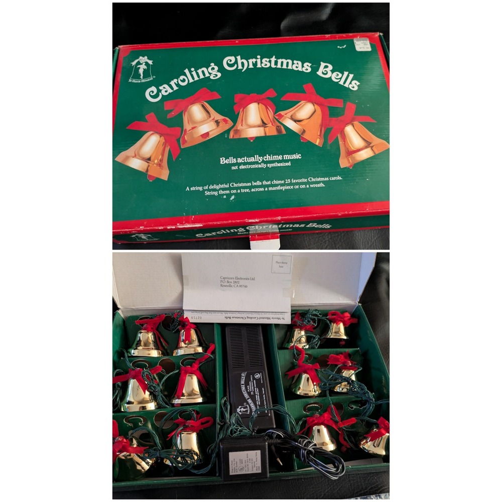 Ye Merrie Minstrel Caroling Christmas Bells 25 Musical Songs Vintage Gold Works